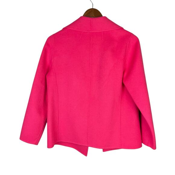 Talbots Petites Wool Blend Solid Hot Pink Felt Business Casual Blazer Jacket - Picture 10 of 12
